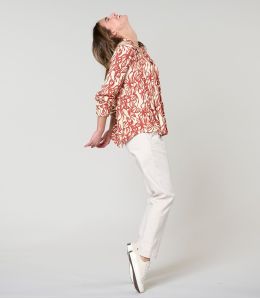 SARA PASTEL BRIQUE BLOUSE en Viscose - - Storiatipic SARA PASTEL BRIQUE BLOUSE en Viscose - - Storiatipic