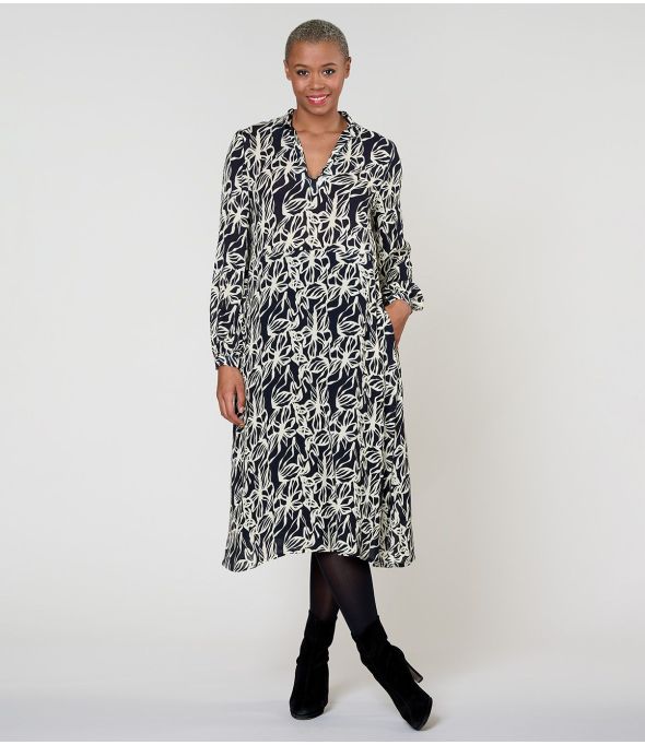 GULIA PASTEL NOIR ROBE en Viscose - - Storiatipic
