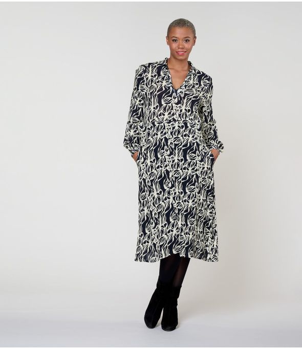 GULIA PASTEL NOIR ROBE en Viscose - - Storiatipic