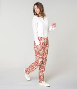 LENY PASTEL BRIQUE PANTALON en Viscose - - Storiatipic LENY PASTEL BRIQUE PANTALON en Viscose - - Storiatipic