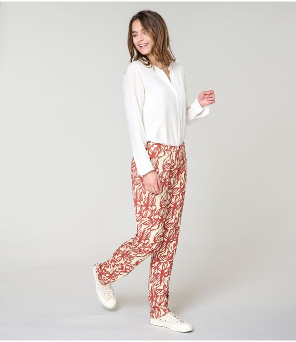 LENY PASTEL BRIQUE PANTALON en Viscose - - Storiatipic