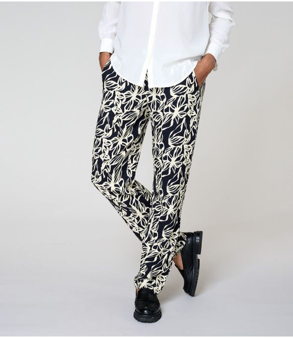 LENY PASTEL BLACK Pantalone in viscosa - - Storiatipic