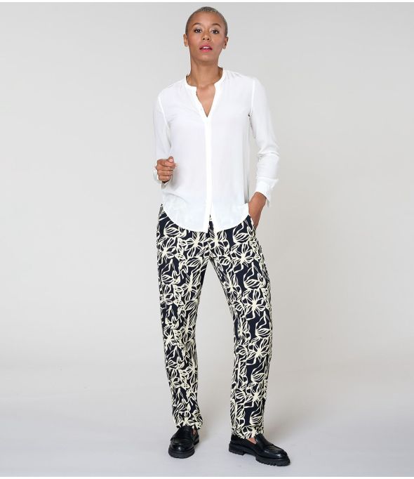 LENY PASTEL BLACK Pantalone in viscosa - - Storiatipic