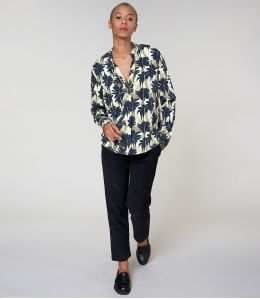 MILA HIBIS NOIR BLOUSE en Viscose - - Storiatipic MILA HIBIS NOIR BLOUSE en Viscose - - Storiatipic