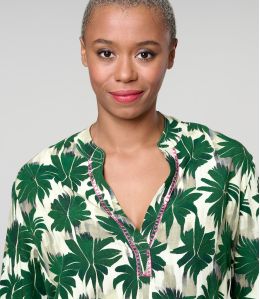 MILA HIBIS GREEN Blusa de viscosa - - Storiatipic MILA HIBIS GREEN Blusa de viscosa - - Storiatipic