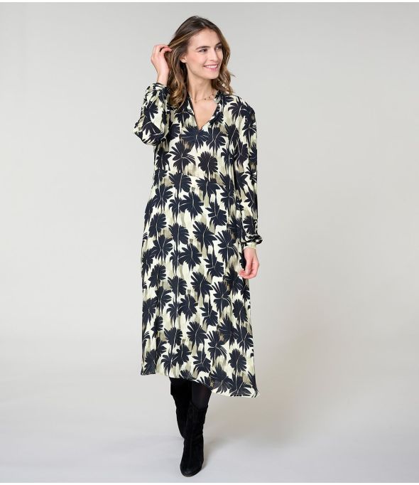 GULIA HIBIS NOIR ROBE en Viscose - - Storiatipic
