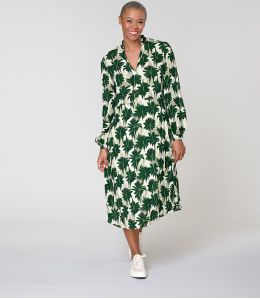 GULIA HIBIS VERT ROBE en Viscose - - Storiatipic GULIA HIBIS VERT ROBE en Viscose - - Storiatipic
