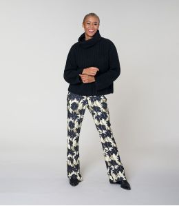 SASHA HIBIS ZWARTE Viscose broek - - Storiatipic SASHA HIBIS ZWARTE Viscose broek - - Storiatipic