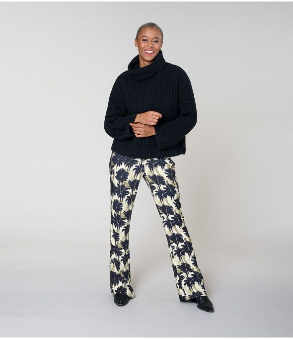 SASHA HIBIS ZWARTE Viscose broek - - Storiatipic