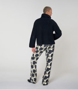SASHA HIBIS BLACK Viscose pants - - Storiatipic SASHA HIBIS BLACK Viscose pants - - Storiatipic