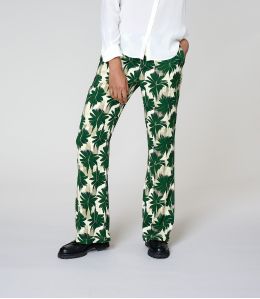 Pantalón de viscosa SASHA HIBIS GREEN - - Storiatipic Pantalón de viscosa SASHA HIBIS GREEN - - Storiatipic