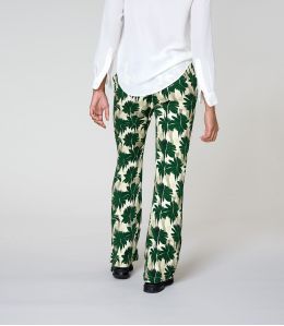 Pantalón de viscosa SASHA HIBIS GREEN - - Storiatipic Pantalón de viscosa SASHA HIBIS GREEN - - Storiatipic