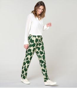 LENY HIBIS VERT PANTALON en Viscose - - Storiatipic LENY HIBIS VERT PANTALON en Viscose - - Storiatipic