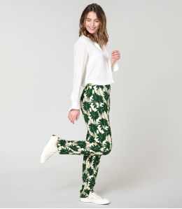 LENY HIBIS VERT PANTALON en Viscose - - Storiatipic LENY HIBIS VERT PANTALON en Viscose - - Storiatipic