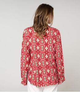 Camisa de viscosa FRAN KHAN RED - Storiatipic Camisa de viscosa FRAN KHAN RED - Storiatipic