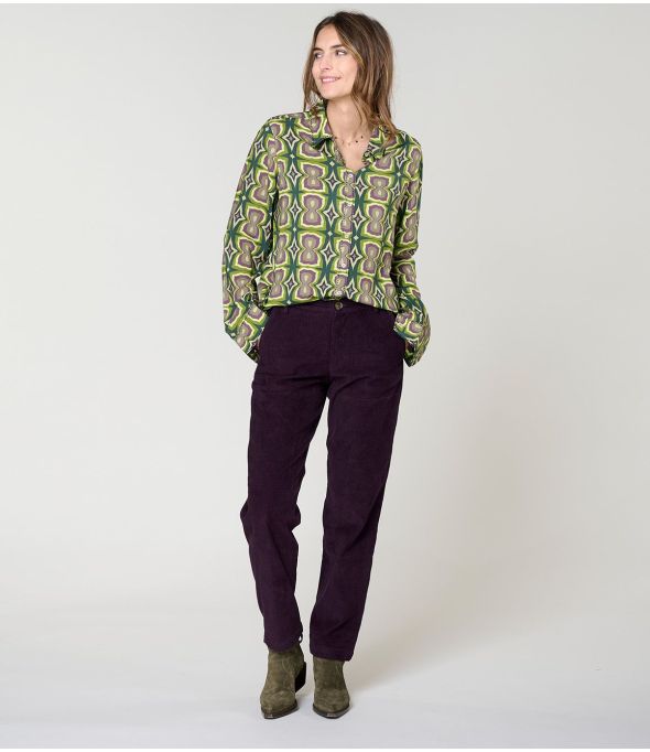 FRAN KHAN CAMICIA VERDE in viscosa - - Storiatipic