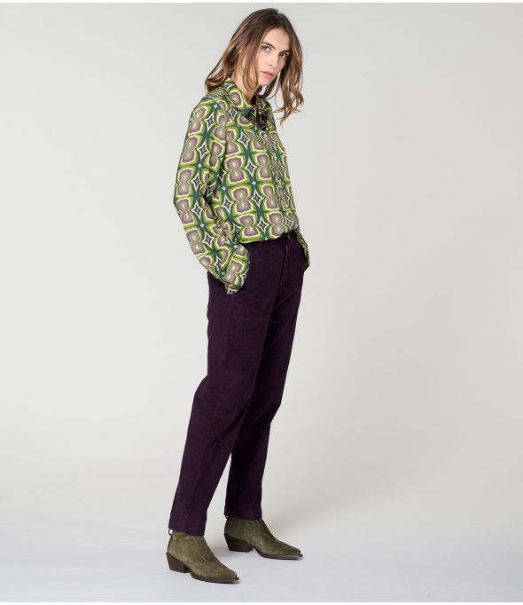 FRAN KHAN CAMICIA VERDE in viscosa - - Storiatipic