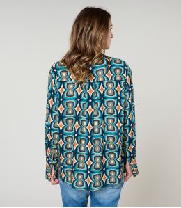 MILA KHAN BLEU BLOUSE en Viscose - - Storiatipic MILA KHAN BLEU BLOUSE en Viscose - - Storiatipic