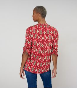 MILA KHAN RODE BLOUSE van viscose - - Storiatipic MILA KHAN RODE BLOUSE van viscose - - Storiatipic