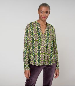 MILA KHAN BLUSA IN VISCOSA VERDE - - Storiatipic MILA KHAN BLUSA IN VISCOSA VERDE - - Storiatipic