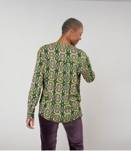 MILA KHAN GROENE Viscose blouse - - Storiatipic MILA KHAN GROENE Viscose blouse - - Storiatipic