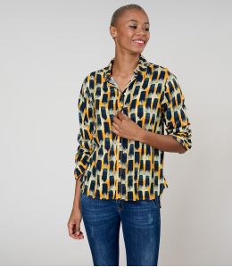 FRAN KUMI MARINE CHEMISE en Viscose - - Storiatipic FRAN KUMI MARINE CHEMISE en Viscose - - Storiatipic
