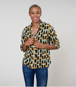 FRAN KUMI MARINE CHEMISE en Viscose - - Storiatipic FRAN KUMI MARINE CHEMISE en Viscose - - Storiatipic