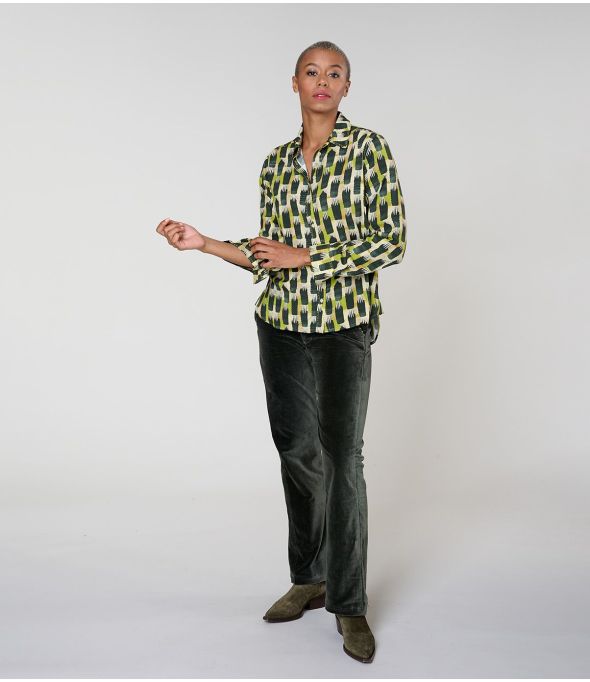 FRAN KUMI GREEN Camicia in viscosa - - Storiatipic