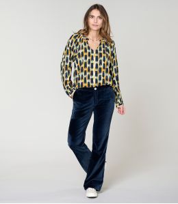 IRIS KUMI MARINE BLOUSE en Viscose - - Storiatipic IRIS KUMI MARINE BLOUSE en Viscose - - Storiatipic