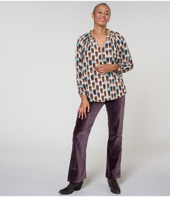 IRIS KUMI PRUNE BLOUSE en Viscose - - Storiatipic