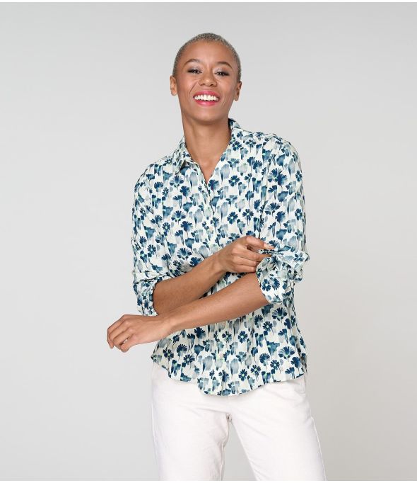 FRAN VERO BLUE Camicia in viscosa - - Storiatipic