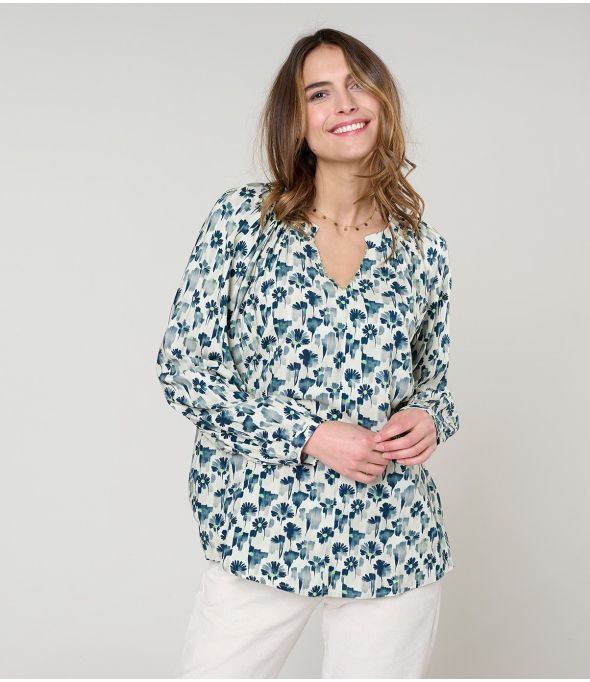 IRIS VERO BLAUWE BLOUSE in viscose - - Storiatipic