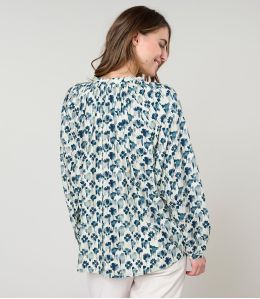 IRIS VERO BLEU BLOUSE en Viscose - - Storiatipic IRIS VERO BLEU BLOUSE en Viscose - - Storiatipic
