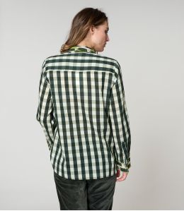 CAMICIA FRAN CHECK KAKI IN COTONE - - Storiatipic CAMICIA FRAN CHECK KAKI IN COTONE - - Storiatipic