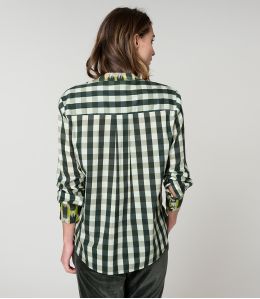BLUSA MILA CHECK KAKI in Cotone - - Storiatipic BLUSA MILA CHECK KAKI in Cotone - - Storiatipic