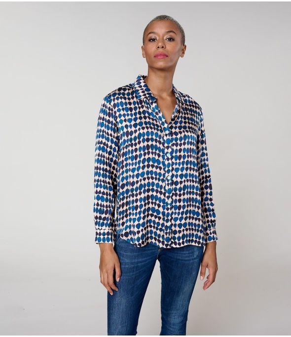 MARY GOTA BLAUW Modal Overhemd - - Storiatipic