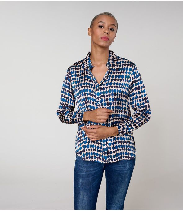 MARY GOTA BLAUW Modal Overhemd - - Storiatipic