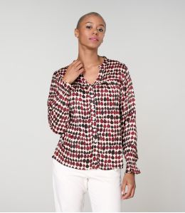 NAEL GOTA RODE BLOUSE in Modal - - Storiatipic NAEL GOTA RODE BLOUSE in Modal - - Storiatipic