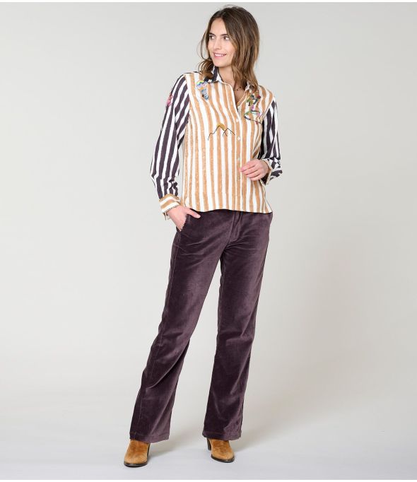 FRAN MOON CAMEL CHEMISE en Rayon - - Storiatipic