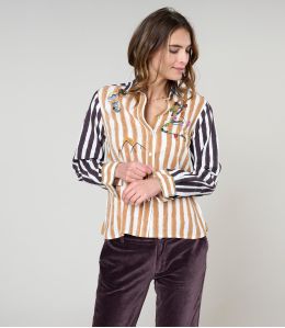 CAMICIA FRAN MOON IN RAYON CAMMELLO - - Storiatipic CAMICIA FRAN MOON IN RAYON CAMMELLO - - Storiatipic