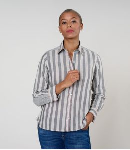 CAMICIA FRAN WEAVE IN COTONE GRIGIO - - Storiatipic CAMICIA FRAN WEAVE IN COTONE GRIGIO - - Storiatipic