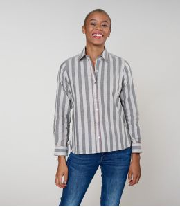 FRAN WEAVE GRIS CHEMISE en Coton - - Storiatipic FRAN WEAVE GRIS CHEMISE en Coton - - Storiatipic