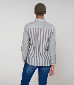 FRAN WEAVE GRIS CHEMISE en Coton - - Storiatipic FRAN WEAVE GRIS CHEMISE en Coton - - Storiatipic