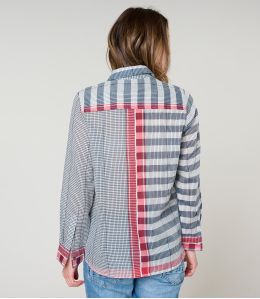 CAMICIA FRAN WEAVE IN COTONE BLU - - Storiatipic CAMICIA FRAN WEAVE IN COTONE BLU - - Storiatipic