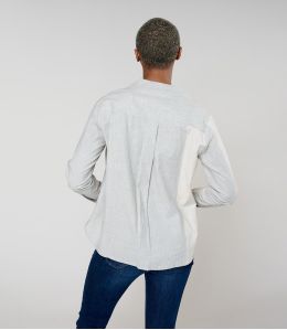 MILA WEAVE GRIS BLOUSE en Coton - - Storiatipic MILA WEAVE GRIS BLOUSE en Coton - - Storiatipic