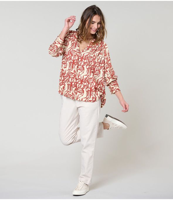 LENY PLAIN SAMT ECRUFARBENE VISKOSEHOSE - - Storiatipic