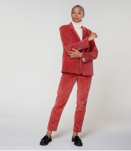 LOU VELOURS UNI BRIQUE VESTE en Viscose - - Storiatipic LOU VELOURS UNI BRIQUE VESTE en Viscose - - Storiatipic