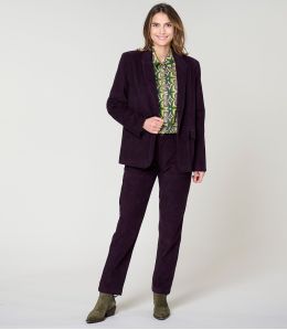 CHAQUETA LOU DE VISCOSA CIRUELA DE TERCIOPELO LISO - - Storiatipic CHAQUETA LOU DE VISCOSA CIRUELA DE TERCIOPELO LISO - - Storiatipic