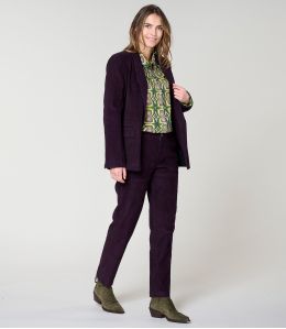 CHAQUETA LOU DE VISCOSA CIRUELA DE TERCIOPELO LISO - - Storiatipic CHAQUETA LOU DE VISCOSA CIRUELA DE TERCIOPELO LISO - - Storiatipic