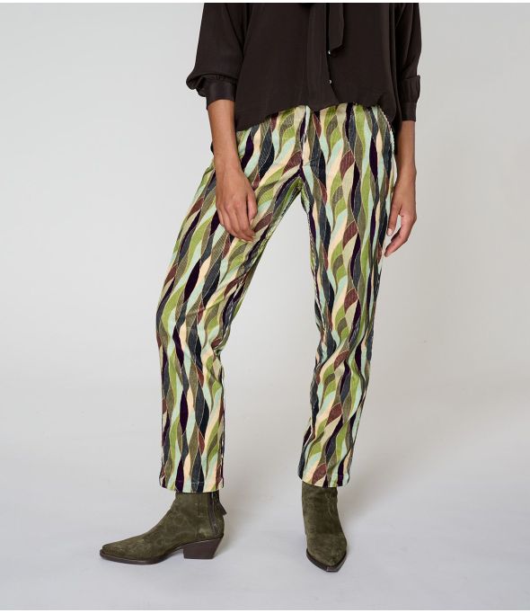 LENY FLAMA GREEN Pantalone in viscosa - - Storiatipic